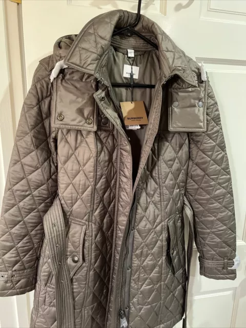 NWT BURBERRY FINSBRIDGE Belted Quilted Check Coat Jacket Size