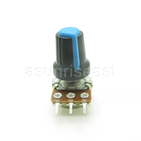 10 X 1K Ohm Linear Taper Potentiometer B1K Panel Pot + Blue Black Knob Cap