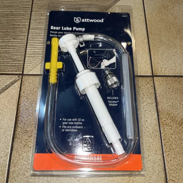 Attwood Gear Lube Pump Universal Fit, 11891D7 w/ Yamaha Adapter New for 32oz Bot