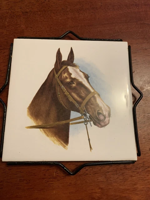 Vintage Ceramic Tile - Horse Head 15.2 x 15.2cms, by Hereford Tiles