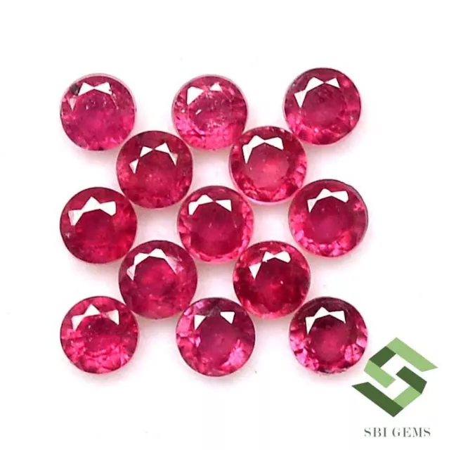 3 mm Natural Ruby Round Cut Lot 16 Pcs 2.43 CTS Calibrated Loose Gemstones GF