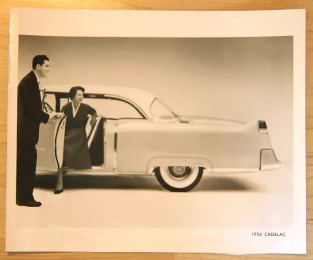 1954 cadillac fleetwood coupe press release photo original 8"x10" lady