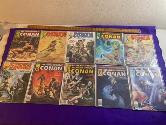 The Savage Sword of Conan 10 book lot 52-62 Vg to super nice!