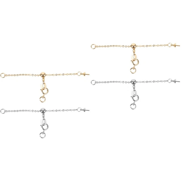 4 piezas Collar Ajustable Hágalo usted mismo Extensor Cadenas Pulseras Hacer Cadenas Joyería
