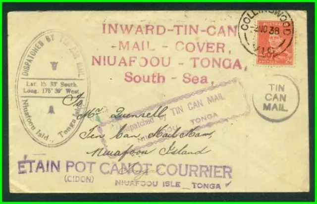 Tonga 1934 Estaño Lata Correo Cubierta - Raro Verja A Administrador de T7