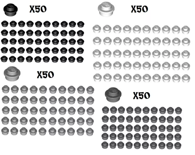 Lot of 50 NEW LEGO 1 x 1 Round Plates 6141 - CHOOSE YOUR COLOR - MOC City AFOL