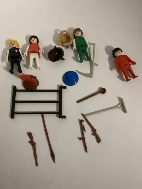 Playmobil Vintage Ranch Cowboy Indian Farmer 16 Pc Lot Geobra 1974