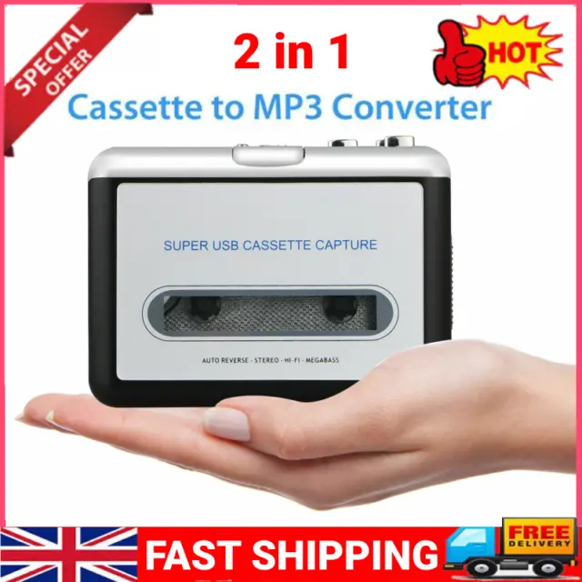 USB Cassette Player Tape to MP3 File Capture Converter for IPod CD Burn Audio