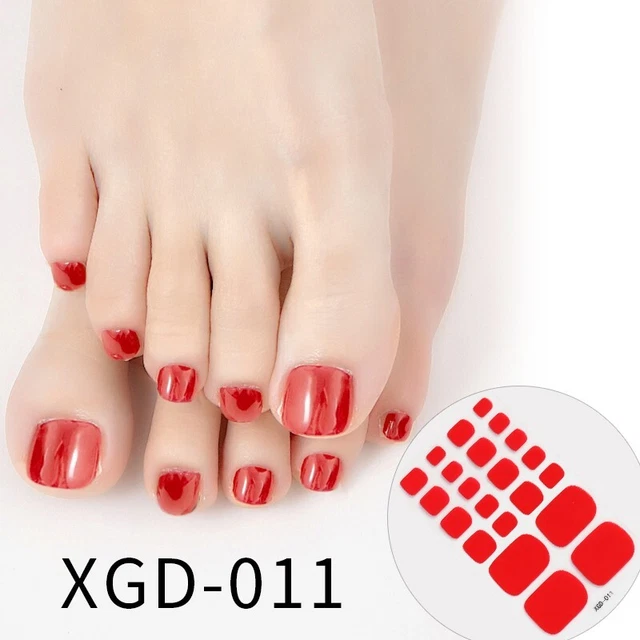 22 Tips Foot Nail Stickers Colorful Nails Polish Stickers for Nails Art Decorati
