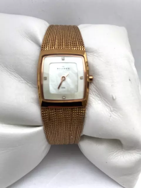SKAGEN DE DANEMARK Femmes Quartz 30 MT Wr or Rose Bracelet Montre