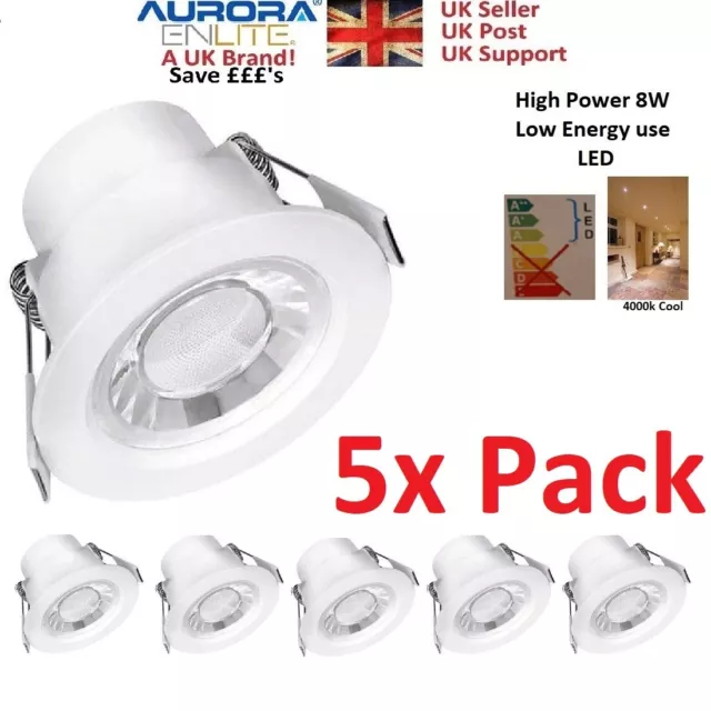 5x Pack 8W LED Downlight Cool White 4000 Aurora Enlite Spryte 240v Ceiling Spot