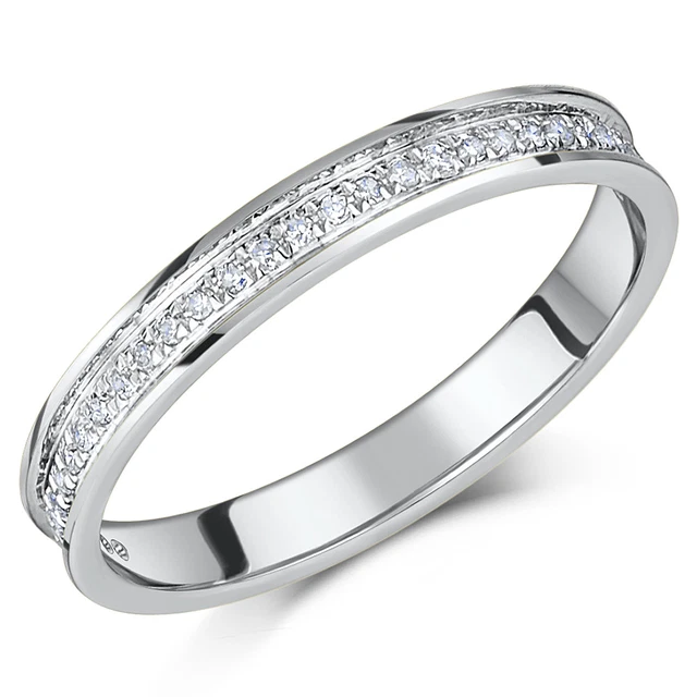 9ct White Gold Wedding Ring Channel Set Diamond Half Eternity 0.15ct Ring 'SALE'