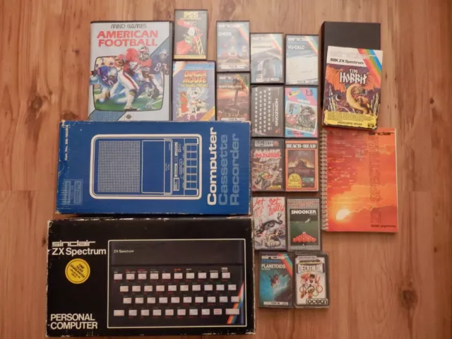 Sinclair ZX Spectrum 48k - Boxed with Games and Tandy TRS80 Cassette Recorder