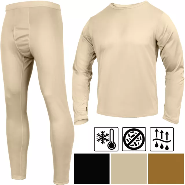 Cold Weather Polypropylene Long Underwear Extreme Zip Collar Military Issue  S-XL