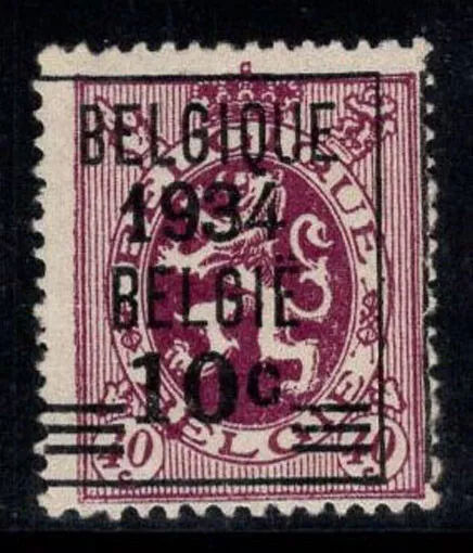 Belgique 1934 Mi. 374 Neuf * MH 100% 10 c surimprimé