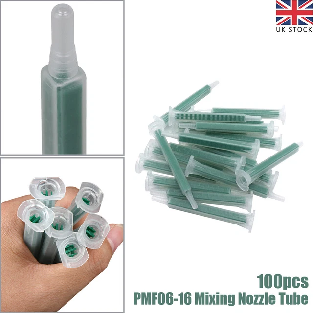 100X STATIC MIXER Epoxy Resin Mixing Tube Nozzles Sets For Ab Glue Gun