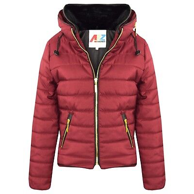 Kids Girls Jacket Quilted Padded Puffer Bubble Fur Collar Warm Thick Coat 3-13 Y