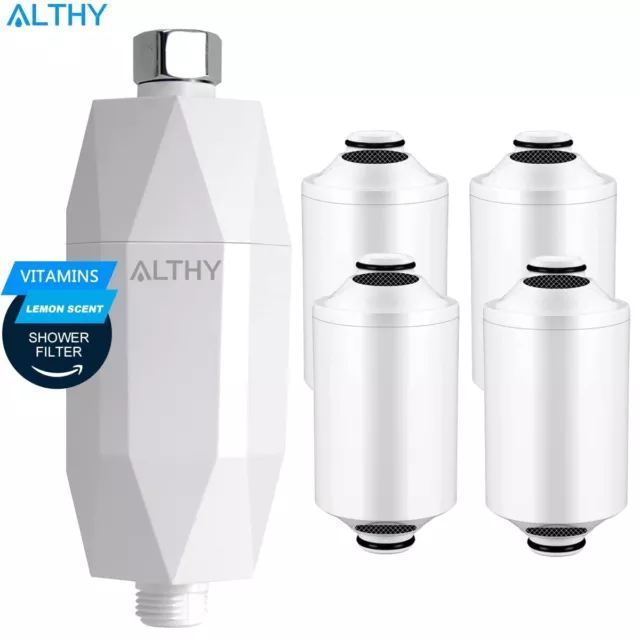 ALTHY Vitamin C Shower Head Water Filter Purifier - Improves Dry Itchy Skin Hair