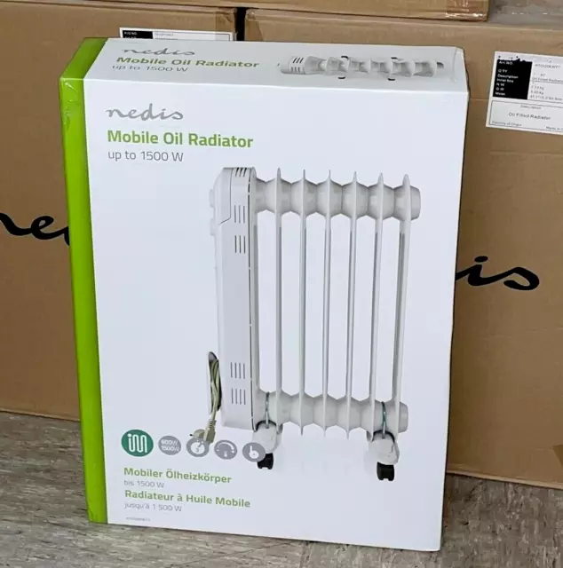 Tragbare elektrische Heizung 1500 W ölgefüllter Heizkörper mit Thermostat Home Office