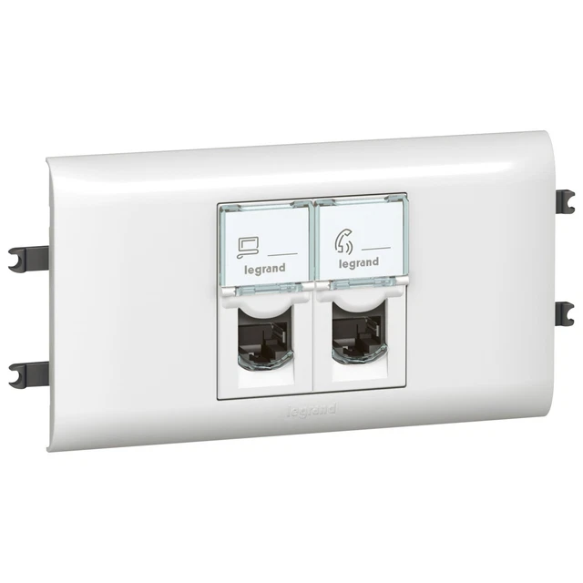Prise rj45 cat.6 ftp volet fermé legrand plexo gris (composable