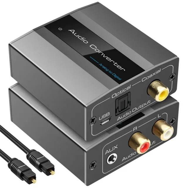 Analog to Digital Audio Converter RCA to Optical with Optical Cable Audio8094