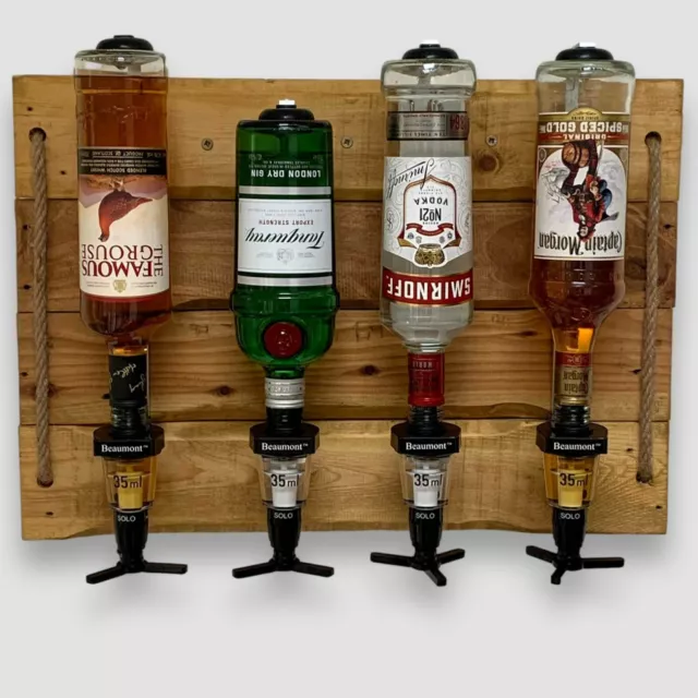 Wall Mounted Rustic wood Spirits and Optics Bar 2-6 Optics/Range of Finishes