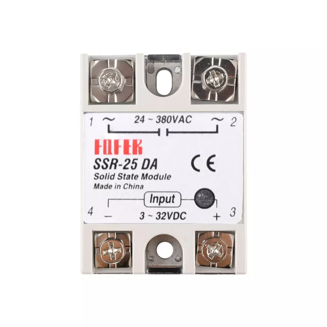 1-10PCS SSR-25DA Solid State Relay Module 25A DC 3V-32V Input AC 24V-380V Output