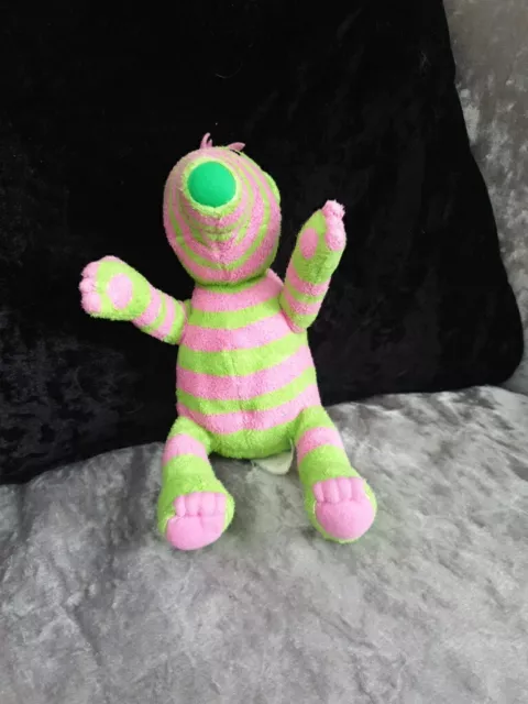 The Fimbles Baby Pom Green & Pink Stripe Soft Plush Toy Fisher Price Mattel 7”