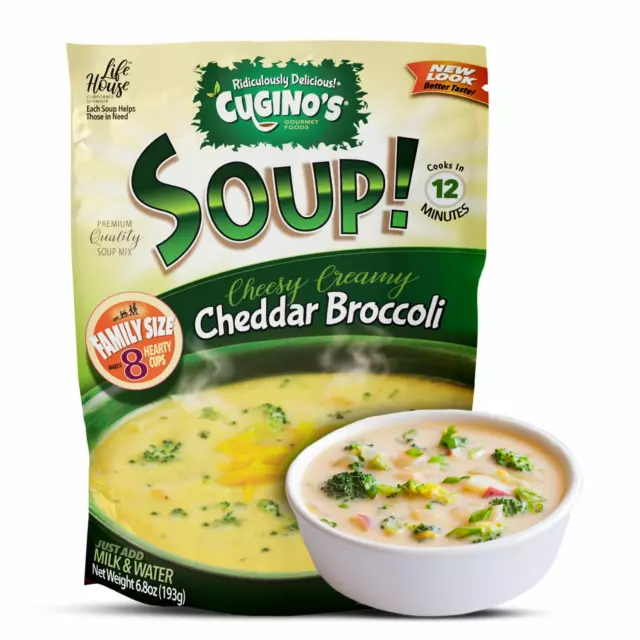 Cugino's Crema Di Cheddar Broccoli Asciutto Zuppa Mix, 201ml Borsellino