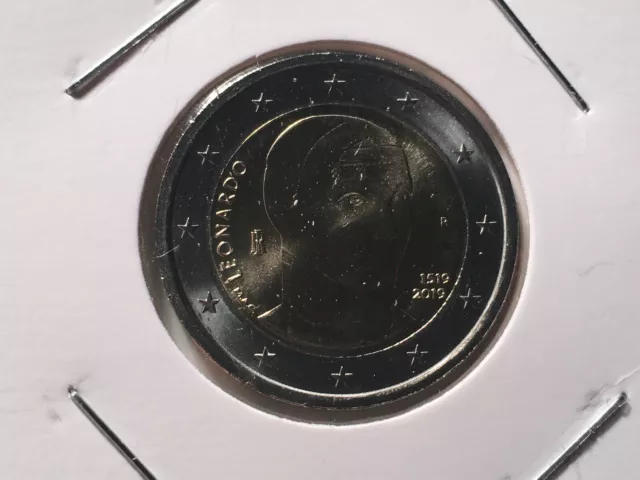 2 Euro Italie 2019 500 Ans Mort Leonard De Vinci Commemorative Neuve