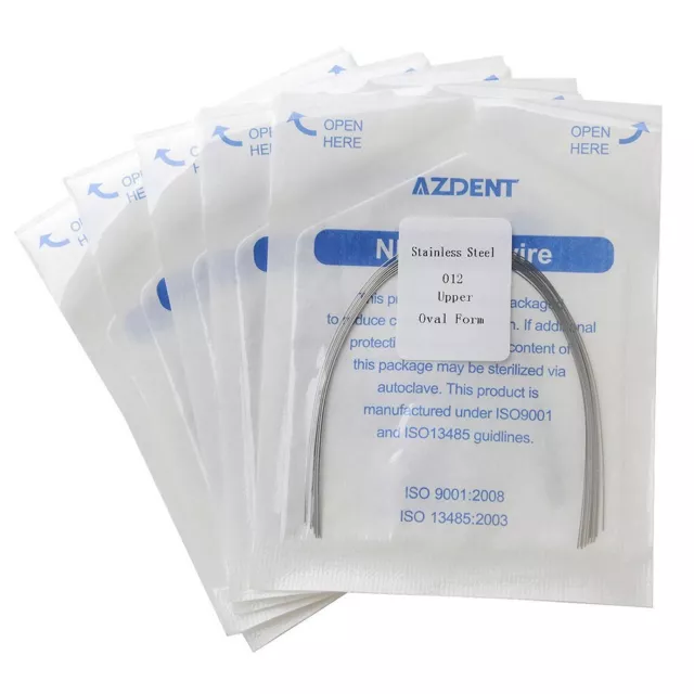 50 x fils dentaires orthodontiques en acier inoxydable 012-020 3