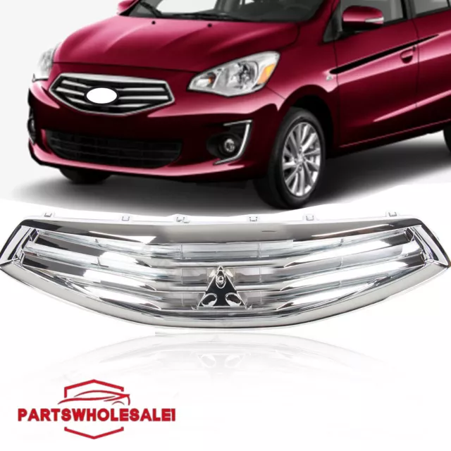 Front Upper Grille Chrome For 2017-2020 Mitsubishi Mirage Sedan G4 6402A377