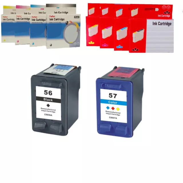 Hp 56 + 57 Cartucce Compatibili No Originali Bk Nero Tri-Colore Kit 2 Pezzi