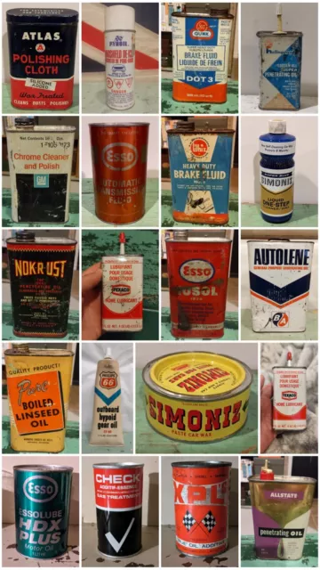 Lot Of Vintage Empty Oil Cans, Oilers, Automotive Cans Collectibles 20 Pieces!