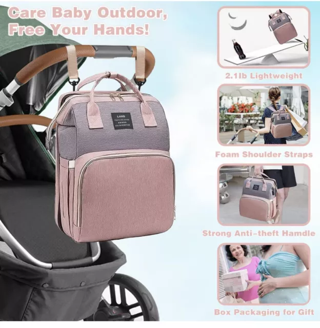 Land Traveling Share Diaper Bag Backpack Pink 7