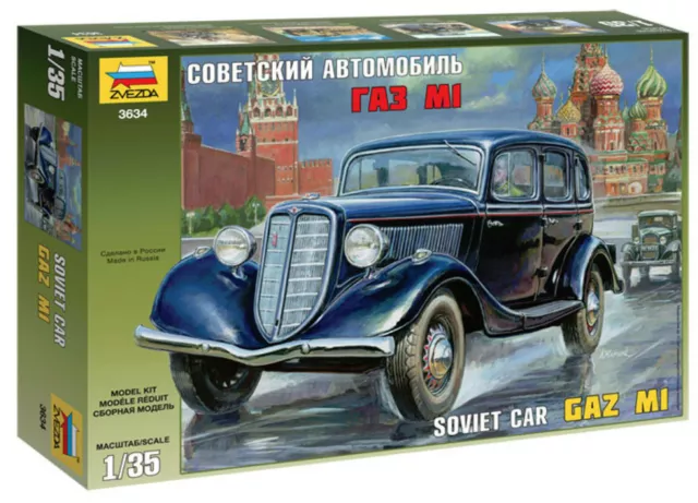 3634 Zvezda 1:35, GAZ M1 Soviet Staff Car, GMK World War II , Plastikmodellbau