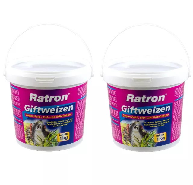 Ratron® Giftweizen Eimer 2 kg Weizenköder Rattenköder Mäuseköder Rattengift