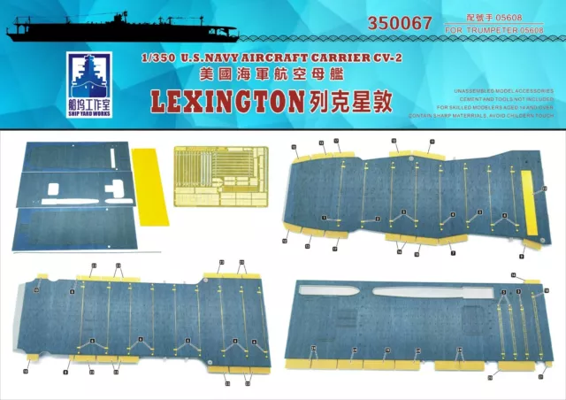 Cantiere 1/350 350067 Ponte in legno USS Lexington CV-2 per trombettista