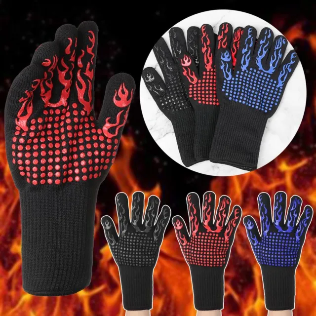 Degree High Temperature Gloves Fireproof Gloves Cooking Mitts Oven Glove