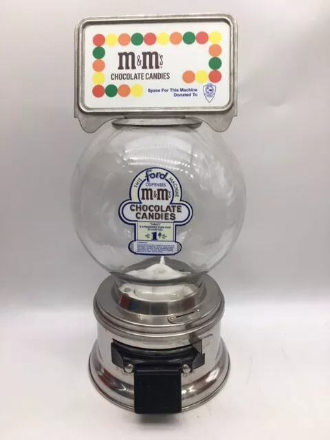 Glass Penny 1 cent M&M Ford Gum Machine Gumball Vending Nostalgia Chocolate MM