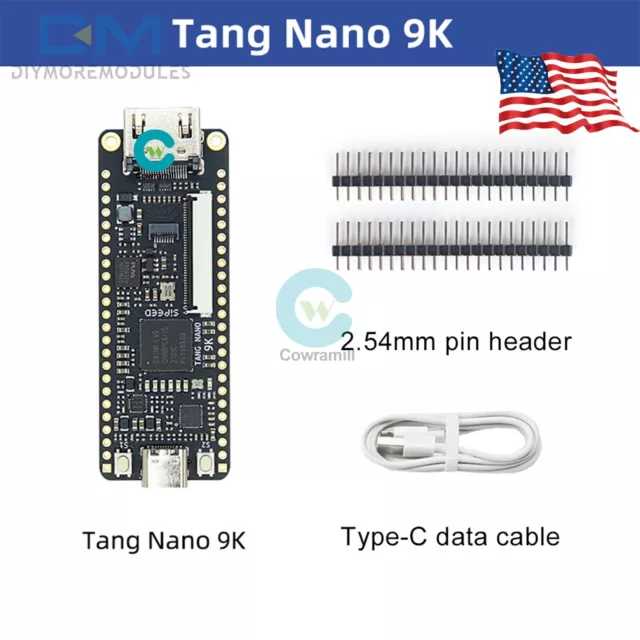 Tang Nano 9K FPGA Development Board Kit GW1NR-9 RISC-V RV HDMI 32M-bit US