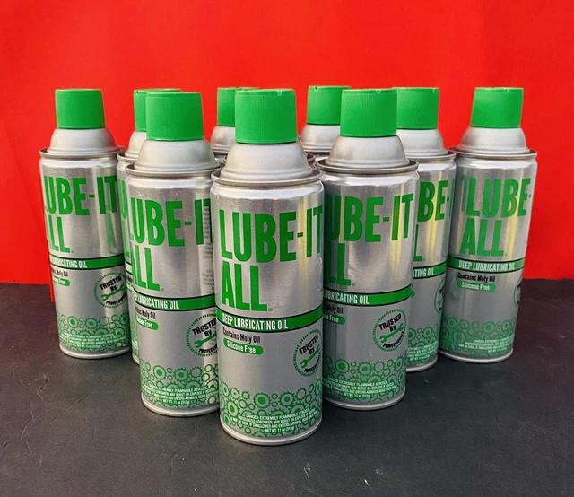 10 PACK LUBE-IT ALL DEEP LUBRICANTING OIL CONTAINS MOLY OIL SILICONE FREE 11oz