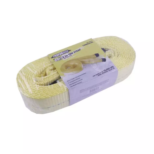 20 ft. x 3 inch Tow Strap Loop Ends 10,000 lb Work Load 30,000 lb Break Strength