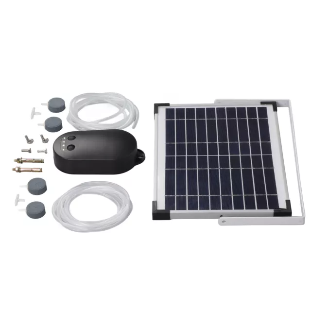 Aquarium Solar Oxygen Pump High Power 3 Modes Fish Tank Oxygenator W/ Metal Sta♡ 3