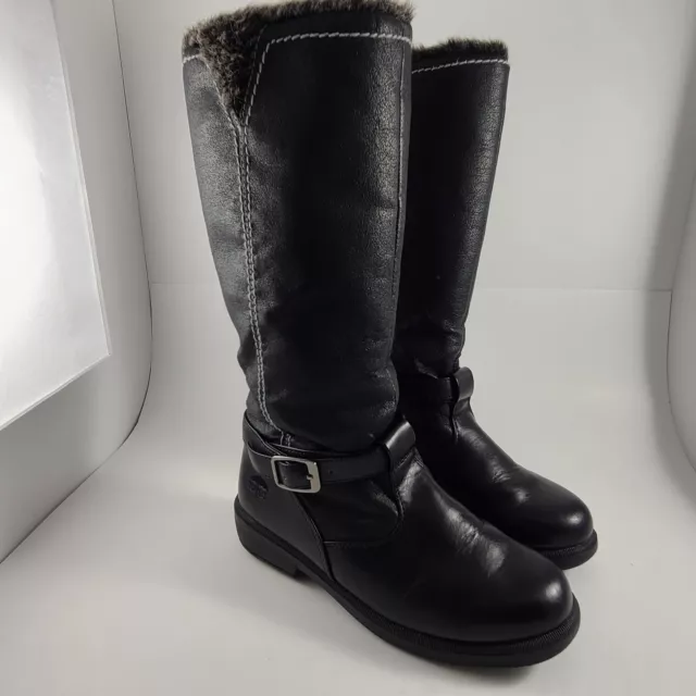 Totes Margie Tall Winter Boots Women's Size 7 Black Faux Fur Lined Zip up