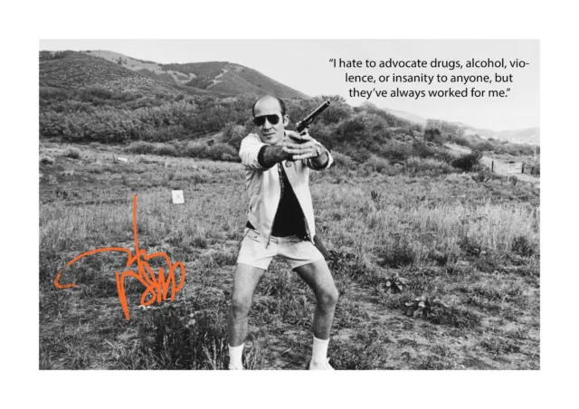 Hunter S Thompson 2 A4 reproduction autograph photograph poster choice of frame