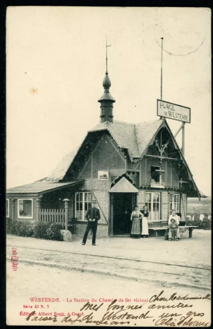 CPA - Carte Postale - Belgique - Westende - La Station du Chemin de Fer Vicinal