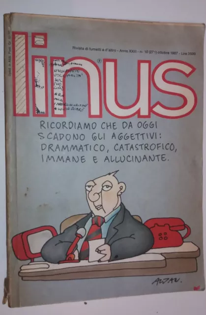 Linus-Rivista Di Fumetti E D'altro -N. 10(271)-Anno Xxiii- Ottobre  1987-Rcs