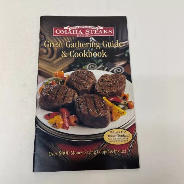 2012 Omaha Steaks Great Gathering Guide and Cookbook Booklet Brown Cover VG