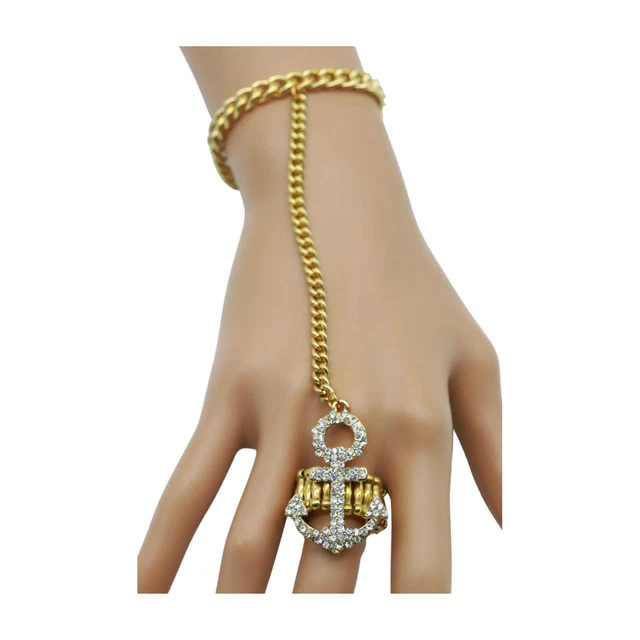 Bracelet Chaîne Or Avec Breloque Chaussure Et Lion - Métal Mode Femme - Taille Unique